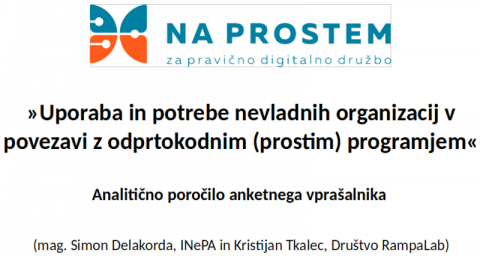 Naslovnica analize Uporaba in potrebe nevladnih organizacij v povezavi z odprtokodnim (prostim) programjem